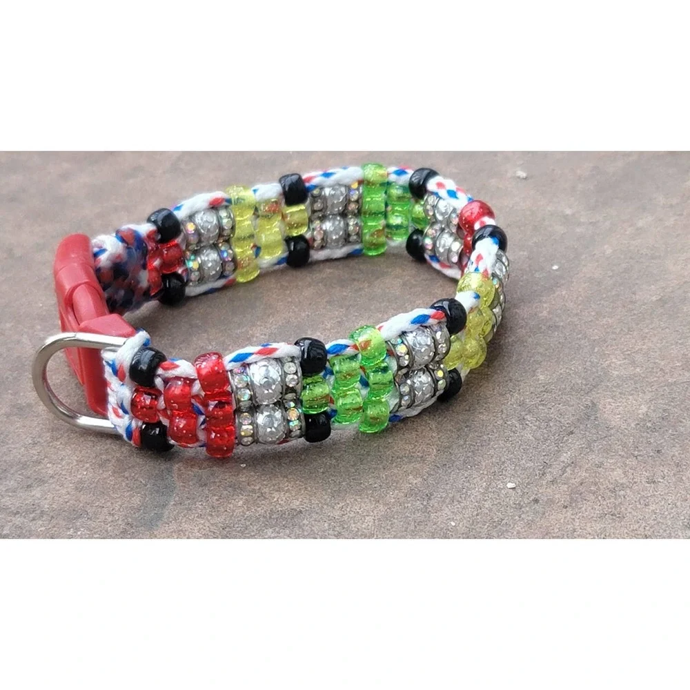 Custom Handmade Beaded Bling Dog Collar
